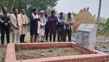 শহীদ শাহী ও শিহাবের কবর জিয়ারত করলেন এবি পার্টির মজিবুর রহমান মঞ্জু