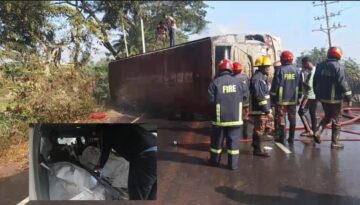 দাউদকান্দিতে চলন্ত বাসে ভয়াবহ আগুন: নিহত ৪, দগ্ধ অন্তত ৩৫