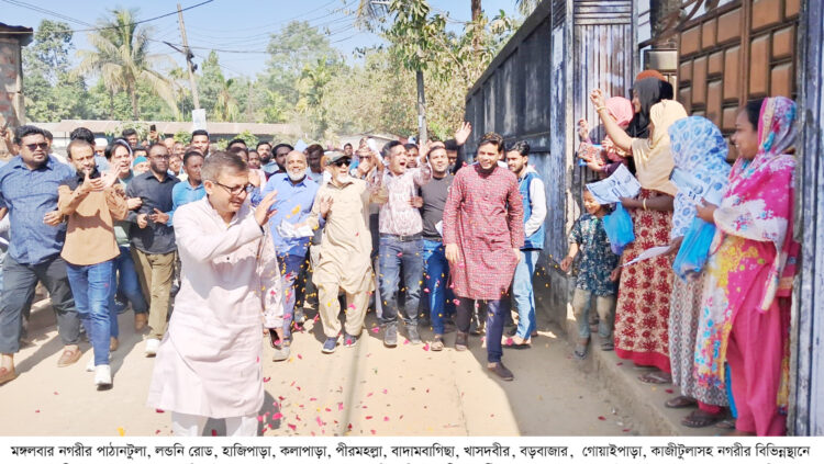 সিলেট-১ আসনে খন্দকার মুক্তাদিরের গণসংযোগ