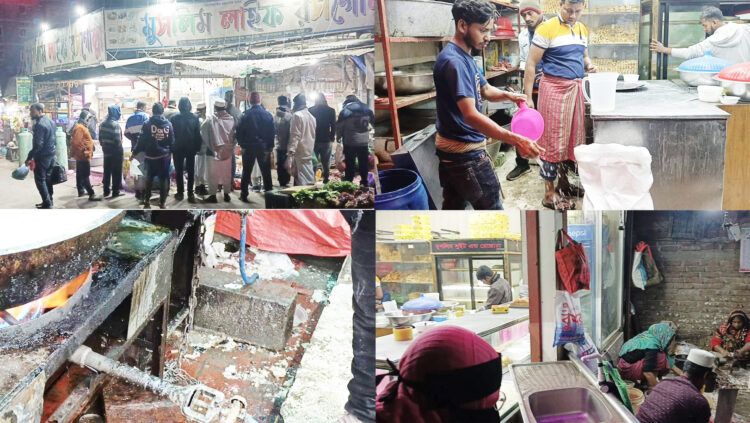 অস্বাস্থ্যকর পরিবেশে তৈরি হচ্ছে মুসলিম সুইটসের রসগোল্লা