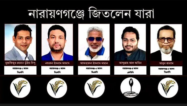 নারায়ণগঞ্জে ৪টিতে বিএনপি ১টিতে এনসিপি বিজয়ী