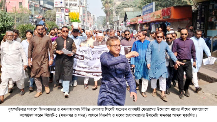 ধানের শীষের পক্ষে ব্যবসায়ীদের প্রচারণা